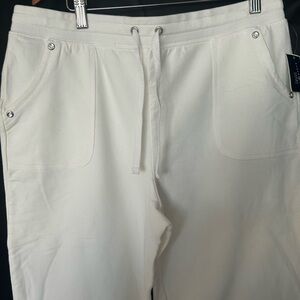 Karen Scott Cream Joggers with Drawstring